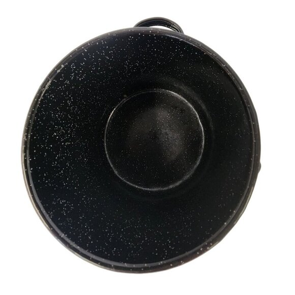 Vintage Black Speckled Enamelware Camping Bucket with Handle Versatile Outdoor C - Picture 6 of 9